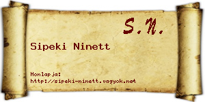 Sipeki Ninett névjegykártya